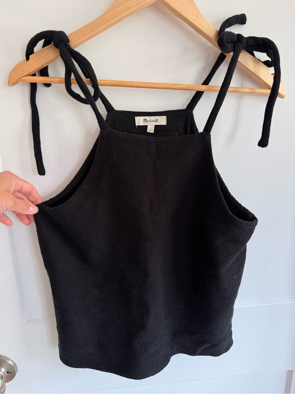 Madewell Black Tie-Shoulder Knit Tank